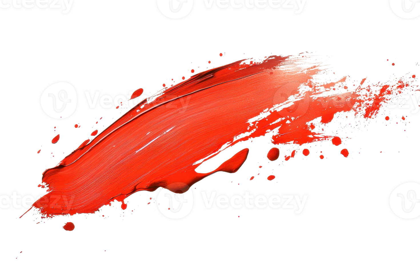 Dynamic red paintbrush stroke isolated on transparent background. Perfect for design, art projects, and creative decoration. png