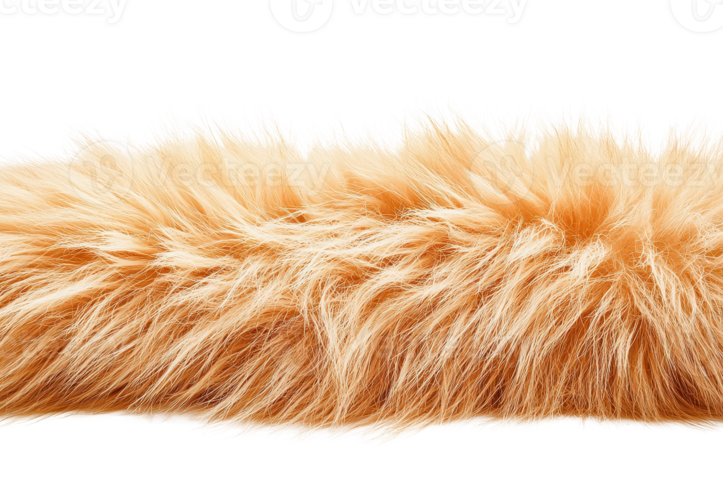 Close-up of soft, fluffy orange fur texture, capturing the delicate details and vibrant color suitable for backgrounds and design use. png