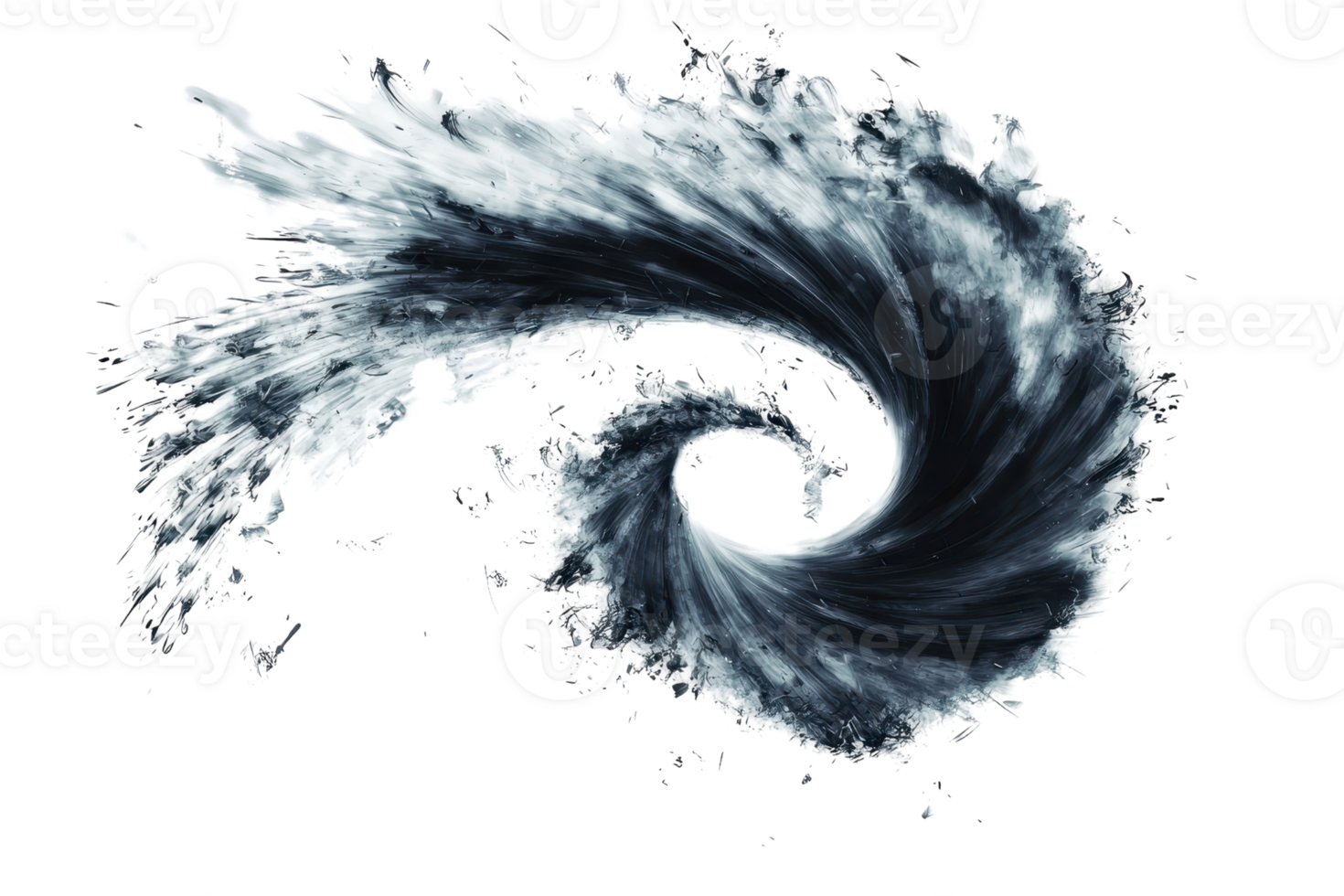 Dynamic water swirl creating a powerful vortex with splashes, capturing the energy and fluid movement of nature in motion. png