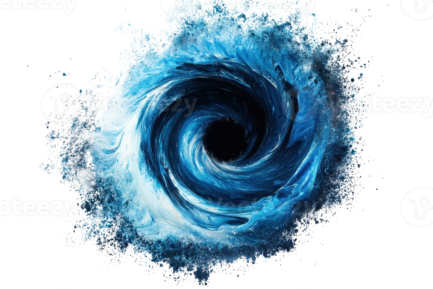 Dynamic swirling water vortex, showcasing the power and beauty of nature's spiral motion and fluid dynamics in stunning detail. png