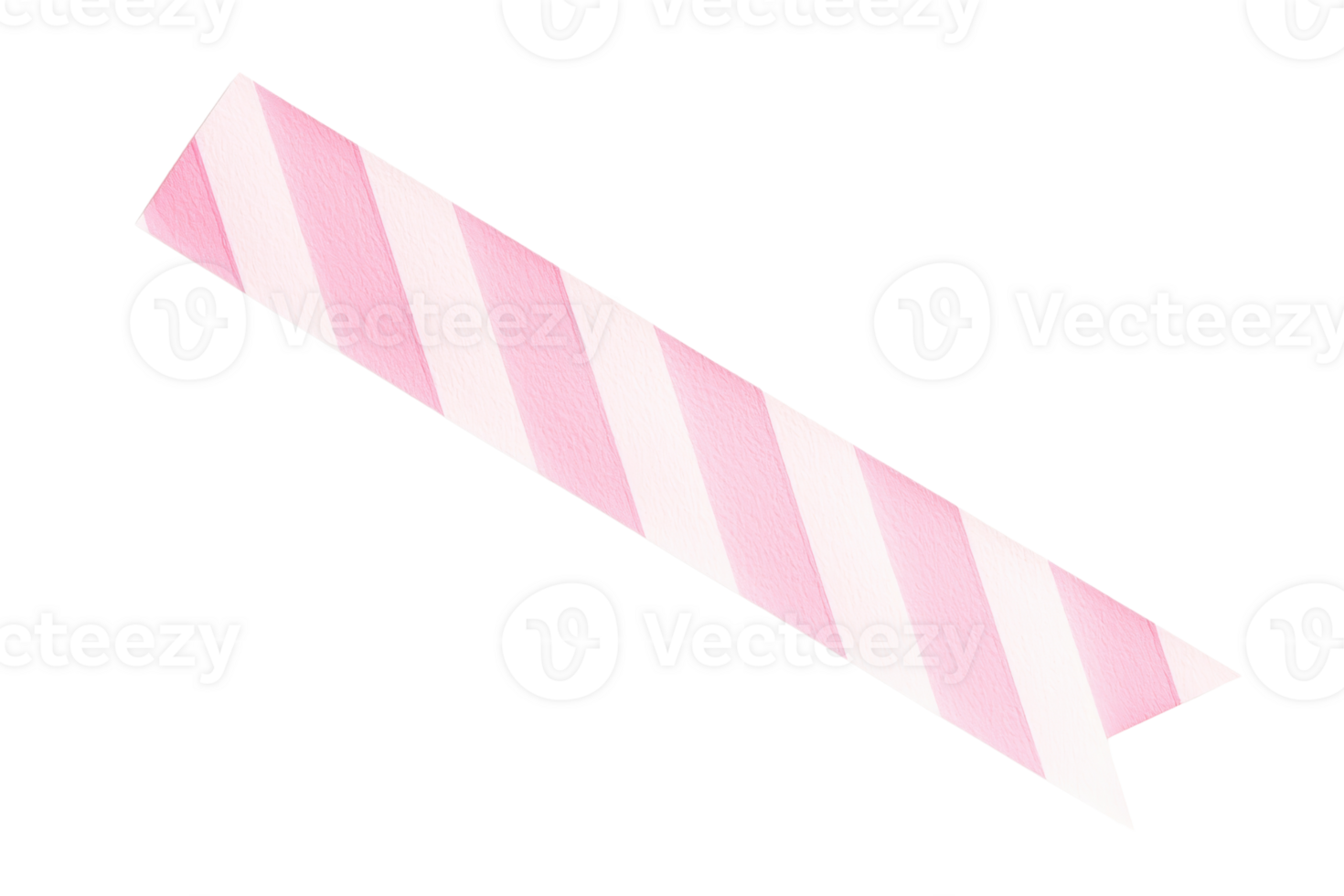 Pink and white striped washi tape strip on transparent background. Ideal for craft, decoration, and scrapbooking projects. png