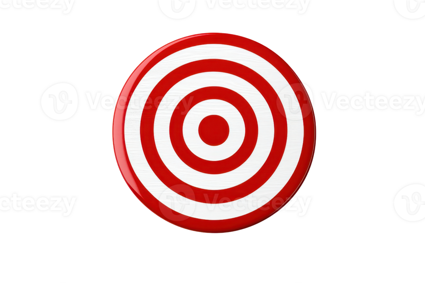 Red and white target bullseye emblem isolated ontransparent background. symbolizing precision, focus, and accuracy. Ideal for themes of success. png