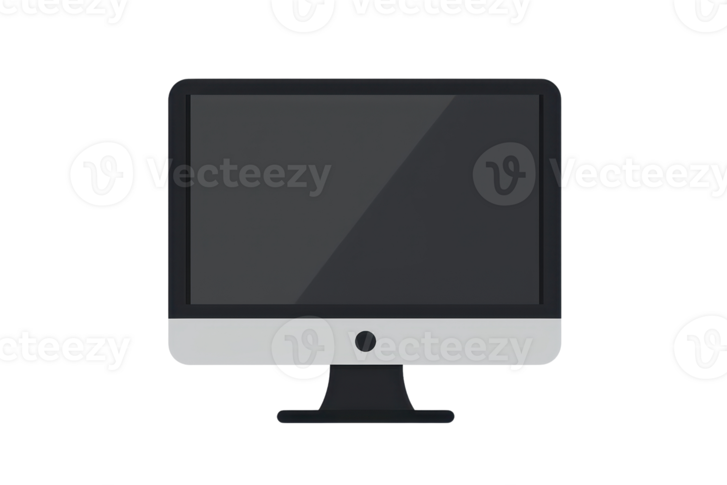 illustration of a modern desktop computer with a blank screen. Ideal for tech, business, and digital concepts. png