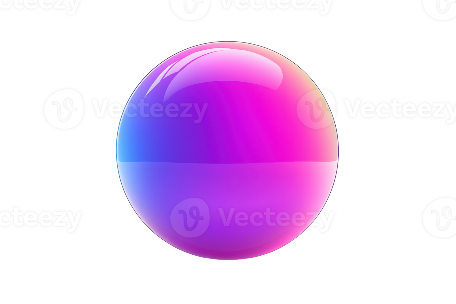 Vibrant, colorful 3D sphere with a gradient of pink and purple hues, reflecting soft light. Perfect for abstract design and backgrounds. png