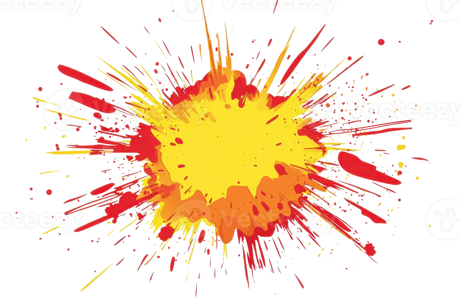 Vibrant abstract splash art in red and yellow, capturing the essence of dynamic and energetic creativity. Perfect for modern design projects. png