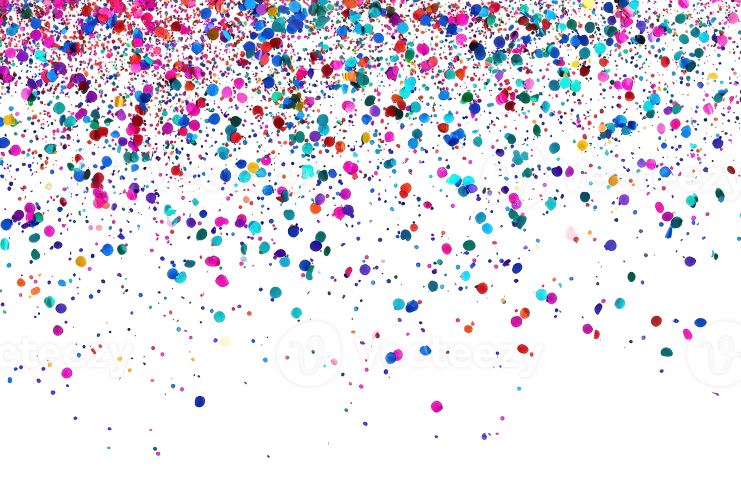 Vibrant abstract background with multicolored confetti patterns, perfect for celebrations, parties, or festive designs. png
