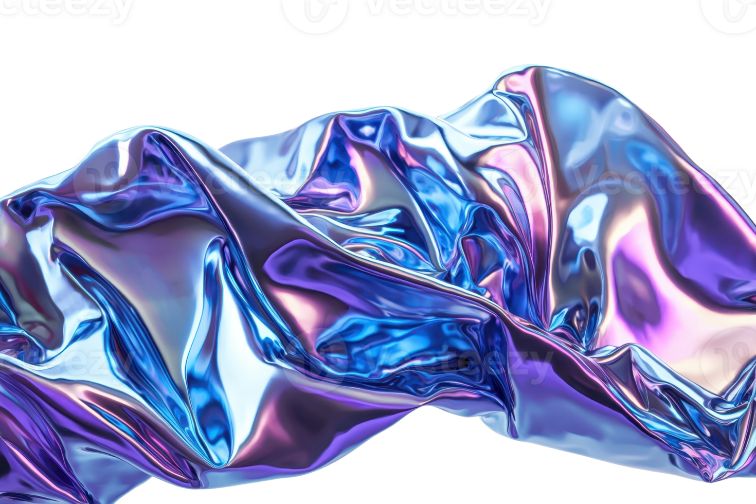Vibrant abstract background with metallic hues of blue, purple, and pink. Shiny, crumpled texture creates an eye-catching, artistic design. png