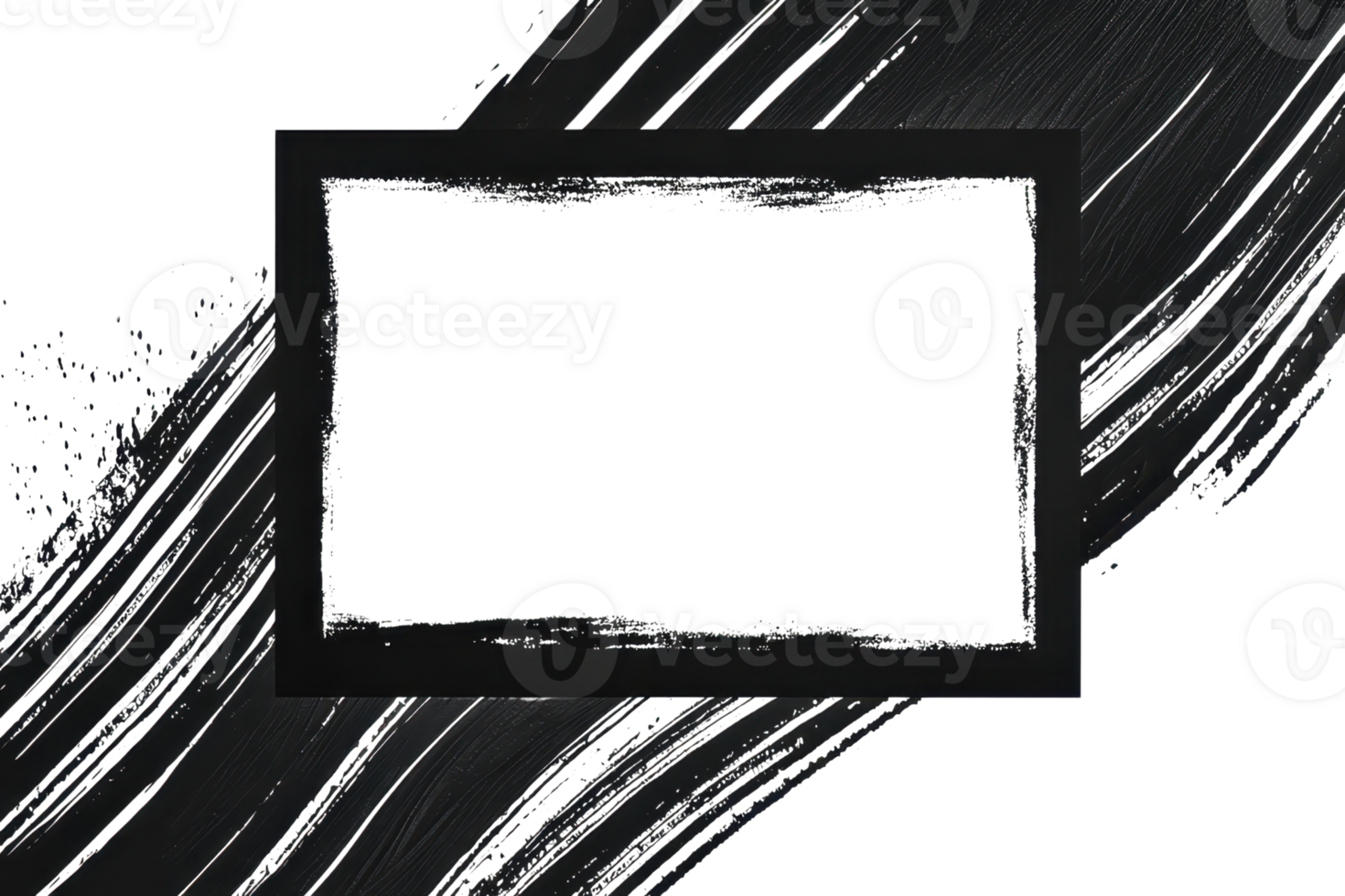 Modern black picture frame on textured black paint background. Ideal for design, art projects or decor concepts. png