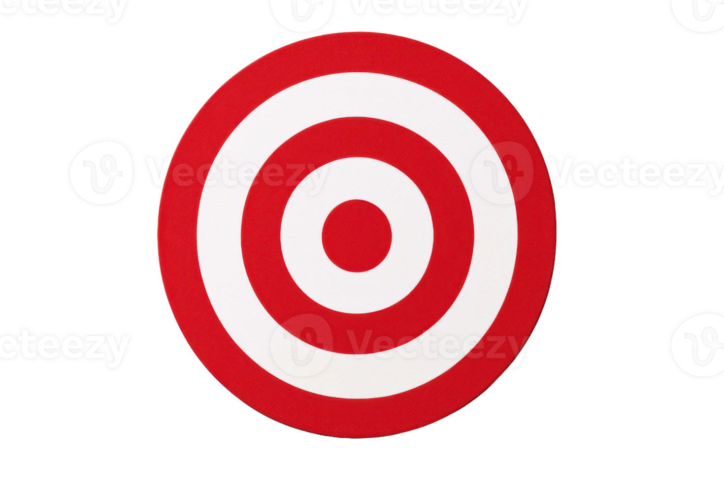 Red and white bullseye target isolated on a transparent background., representing precision, focus, and accuracy in achieving goals. png