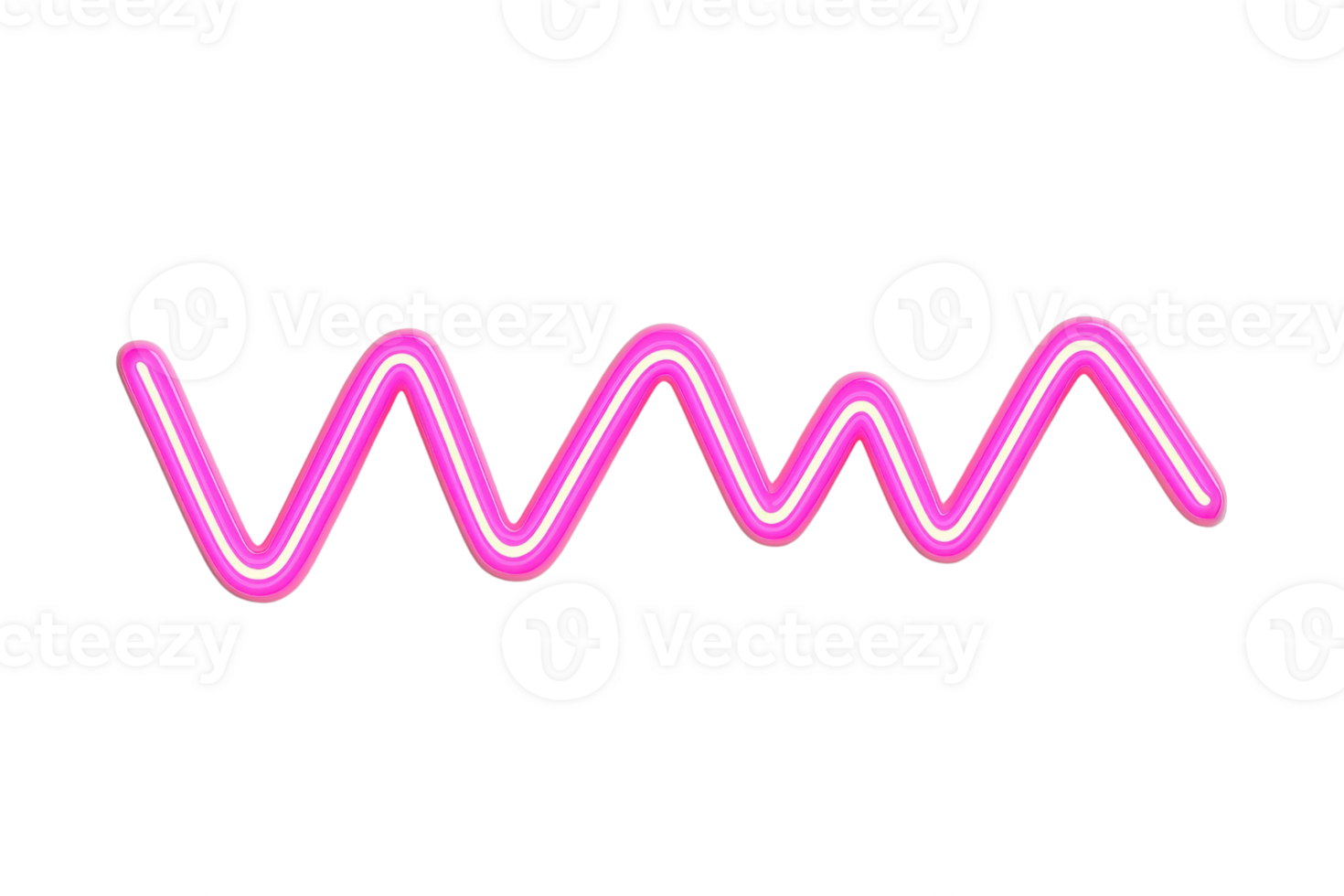Vibrant pink neon wave design on a transparent background, perfect for creative projects, digital art, and modern design inspiration. png