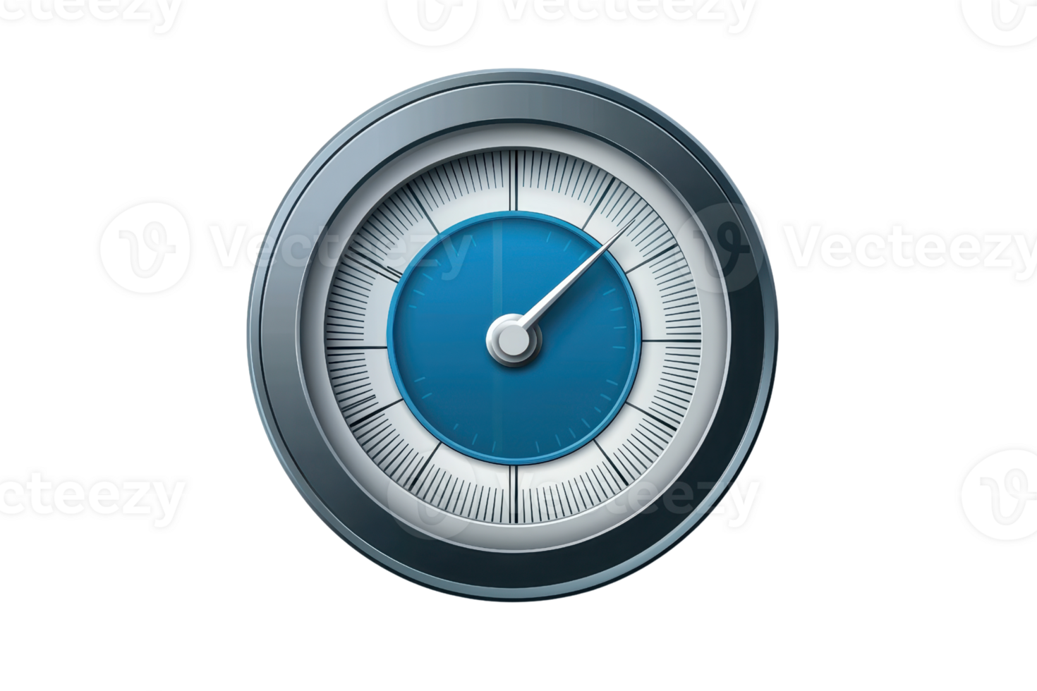 Sleek blue and silver compass icon on a transparent background, symbolizing direction and navigation for digital interfaces or apps. png