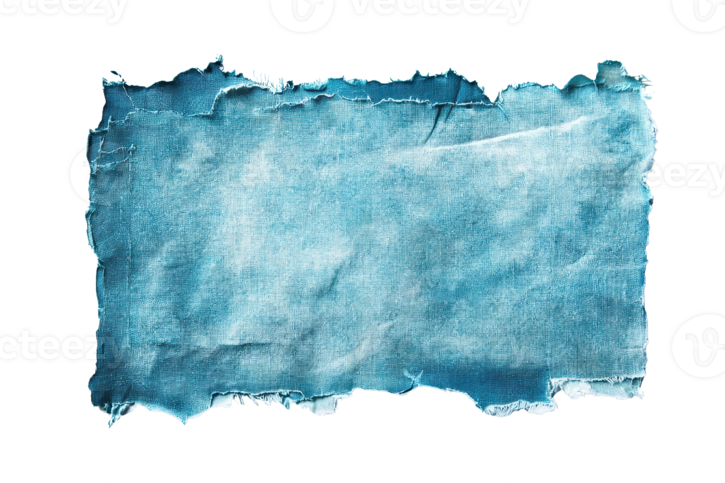 Vintage blue textured paper with torn edges, perfect for backgrounds and artistic projects, offering a rustic and timeless look. png