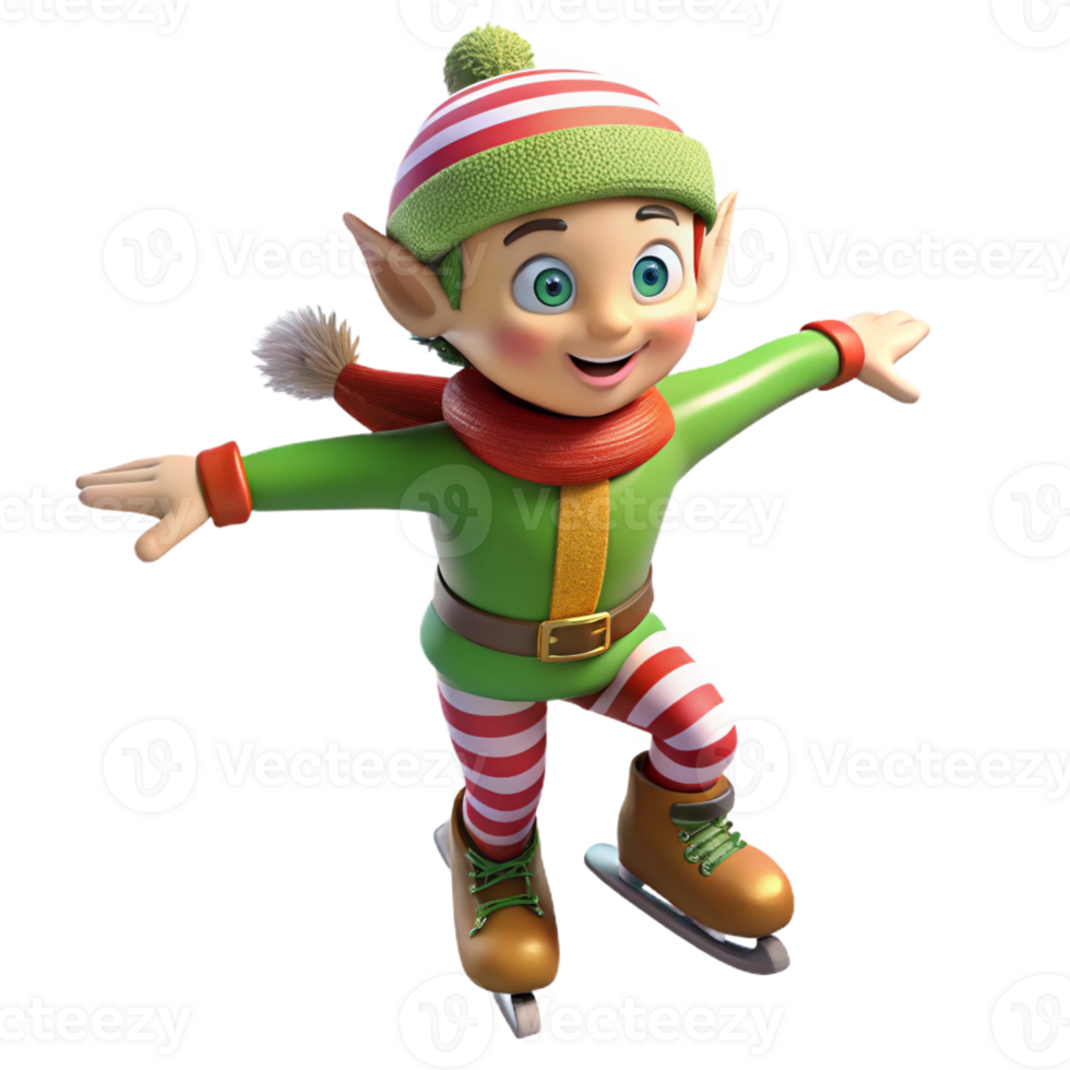 The Festive Elf Gliding on Icy Tracks png