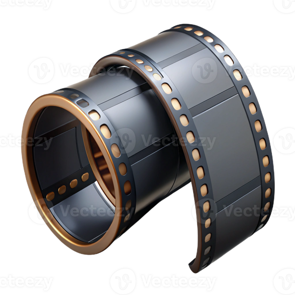 Vintage Black Film Roll Design png