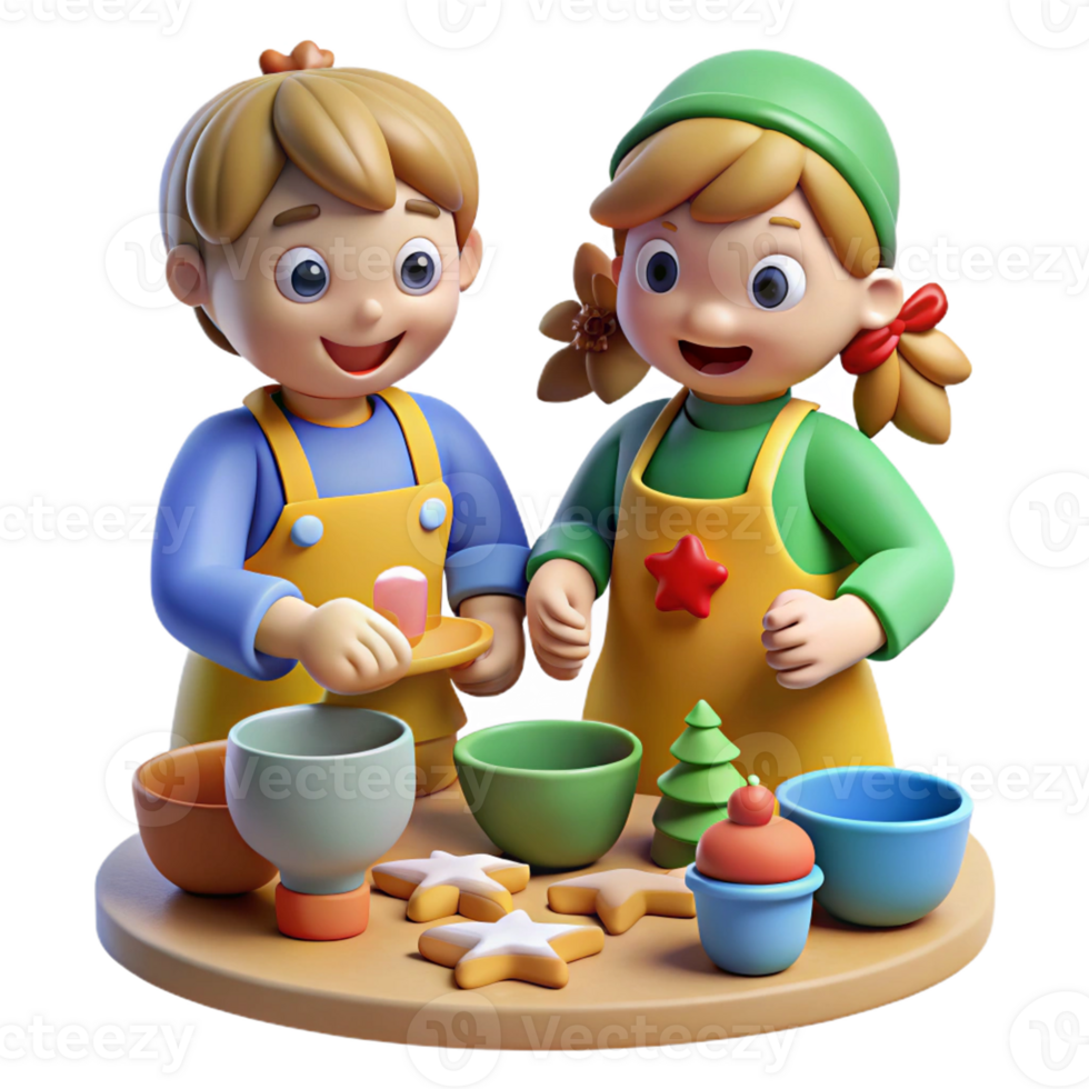 Friends Baking Holiday Cookies Together png