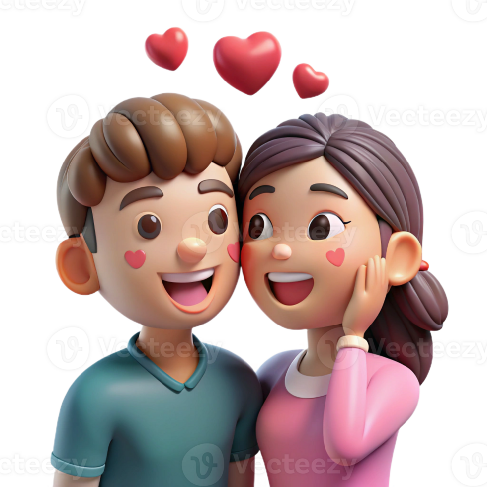 Romantic Bond Couple in Loving Whisper png