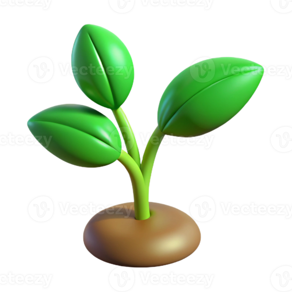 young plant growing vibrant leaves png