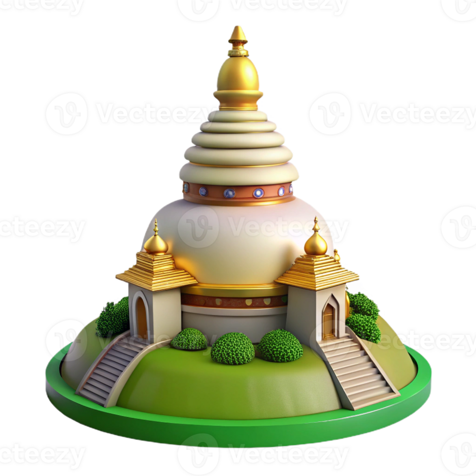 Buddhist pagoda with serene view png