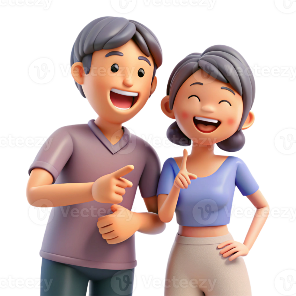 Romantic Couple Sharing Laughter and Joy png