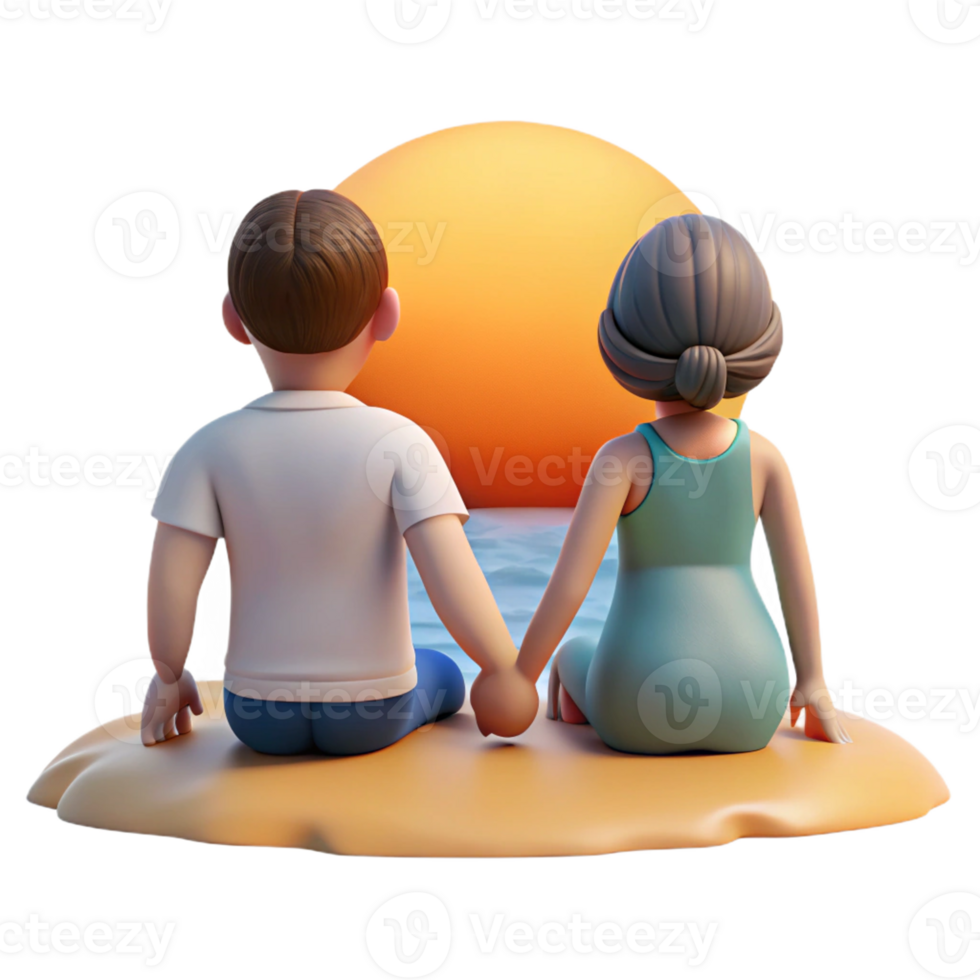 Serene Moment of Love by the Sea png