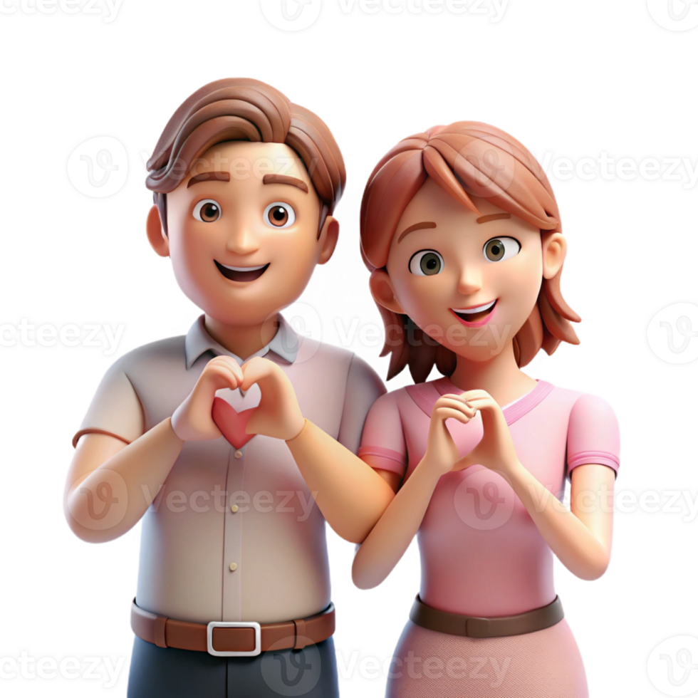 playful partners creating a heart shape png