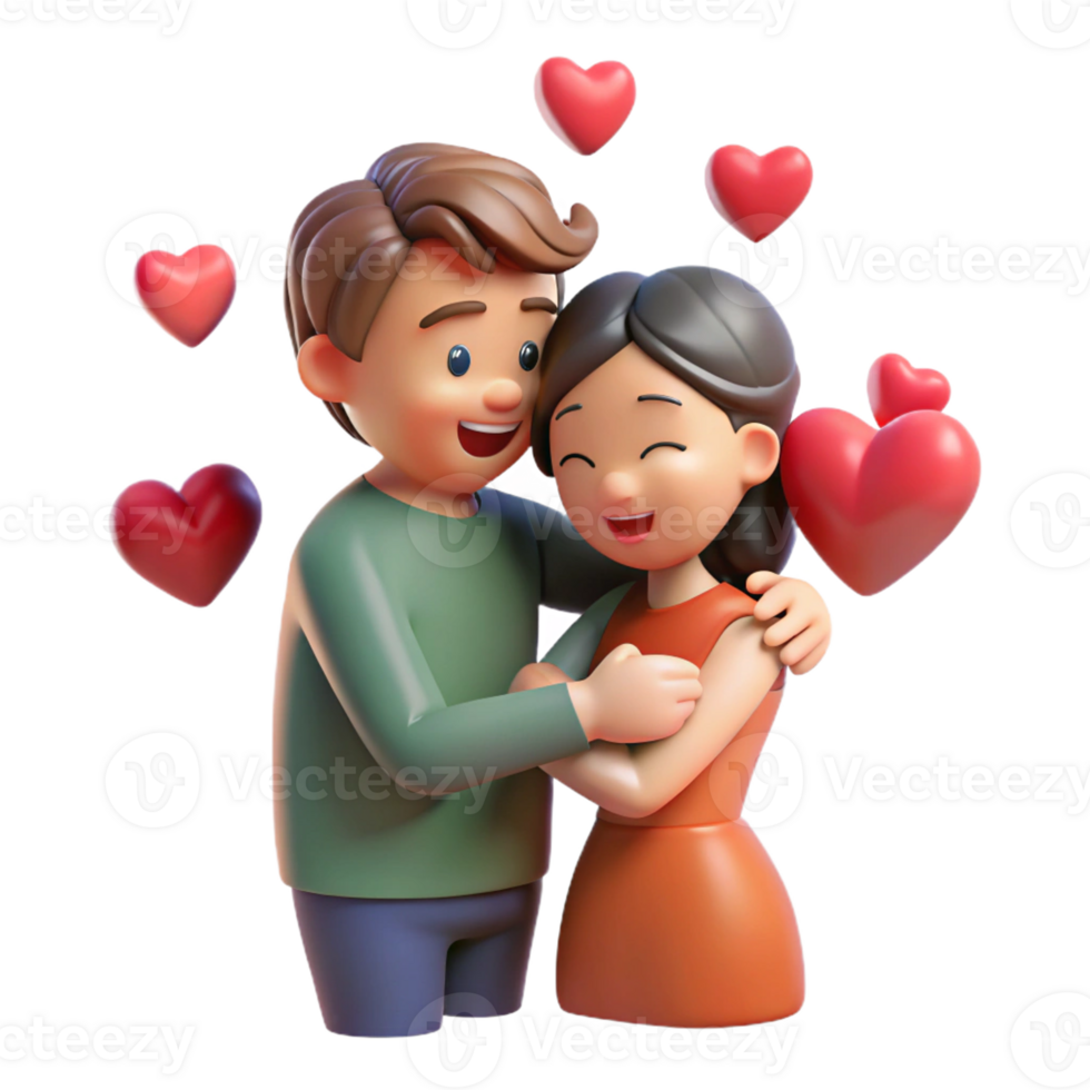 romantic love embrace illustration png
