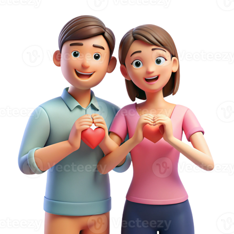 romantic partners posing with heart png