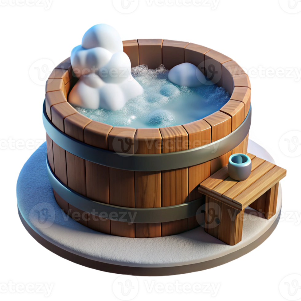 Cozy Hot Tub in Winter Setting png