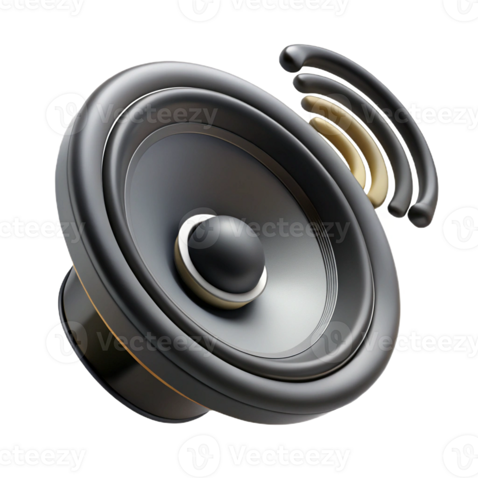 audio speaker with visible sound effect png