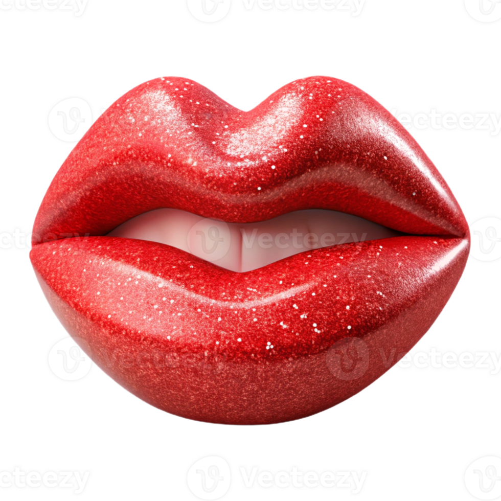 Bold Shimmering Glitter Lip Design png