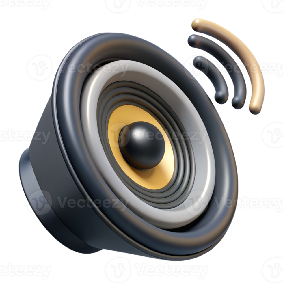 modern speaker with dynamic sound visuals png