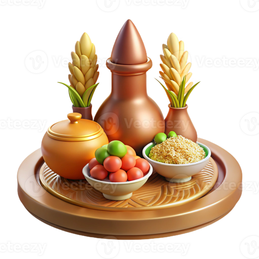 Ceremonial Arrangement with Fruits and Decor png