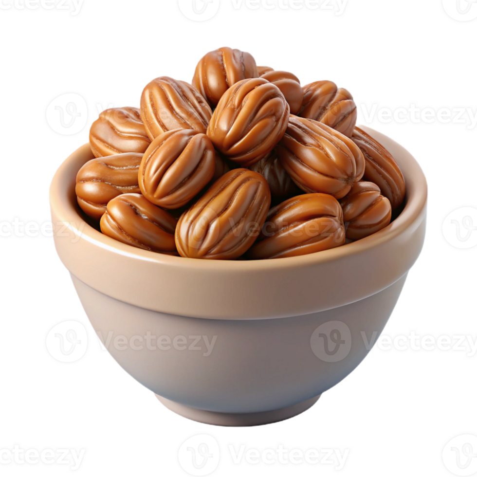 Bowl Filled with Crunchy Nuts png