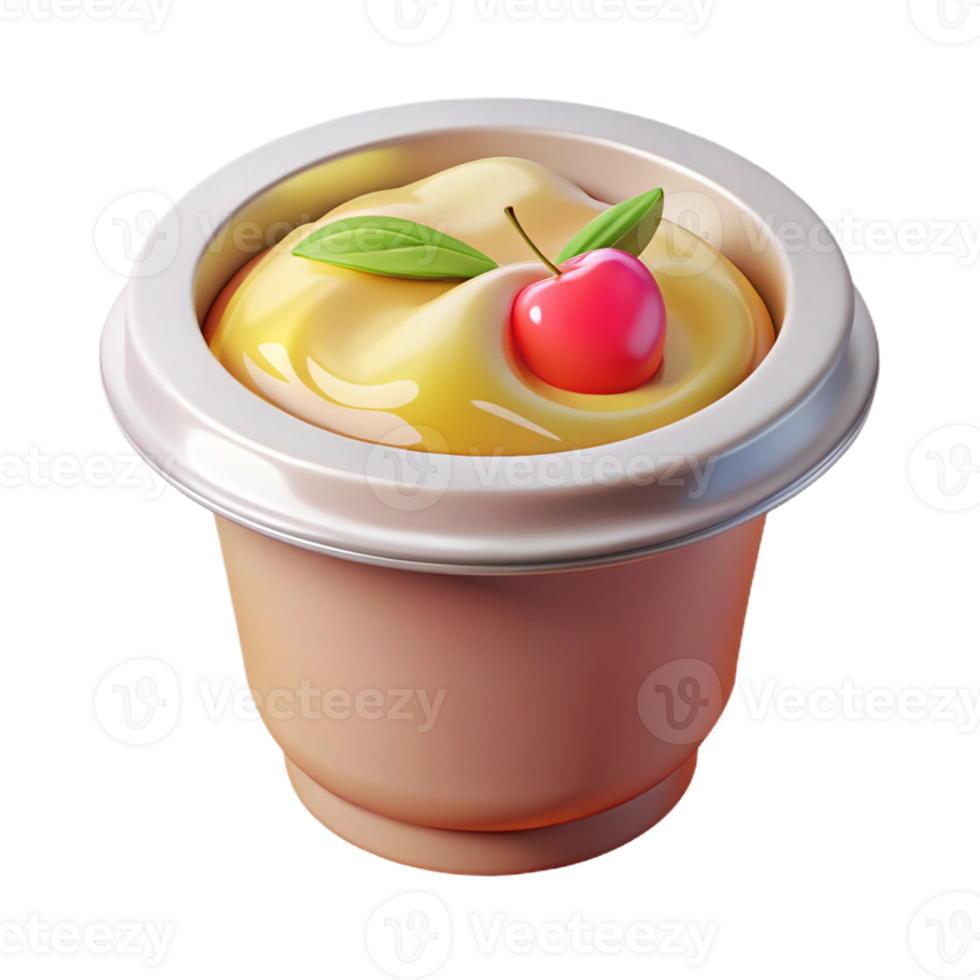 delicious yogurt in a branded cup png