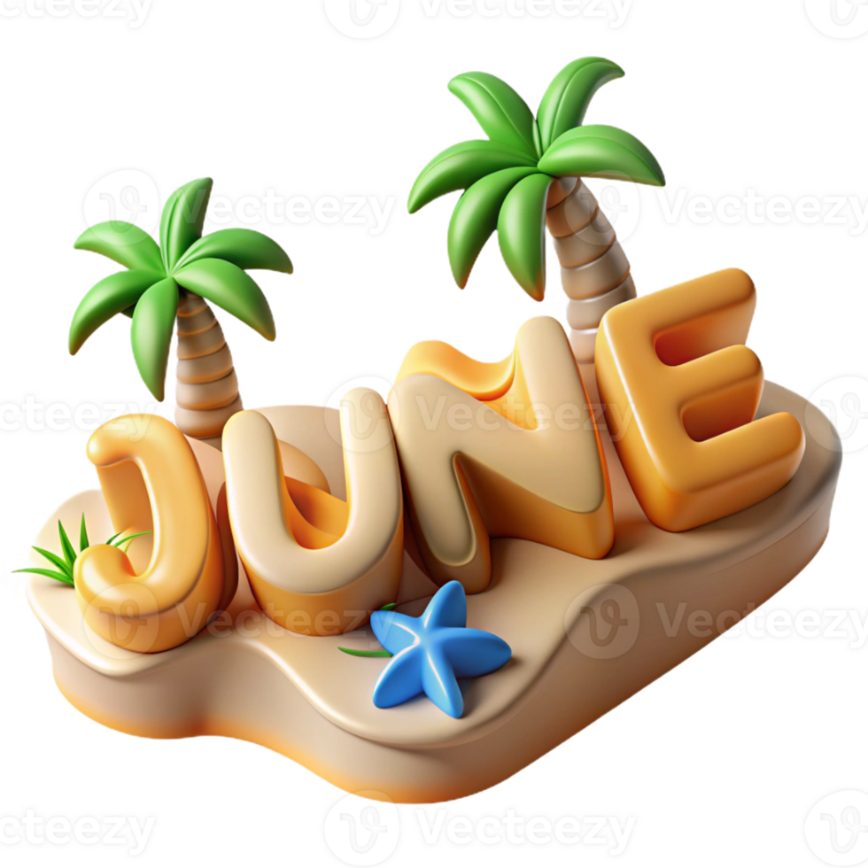 3d scene featuring sunny June theme png
