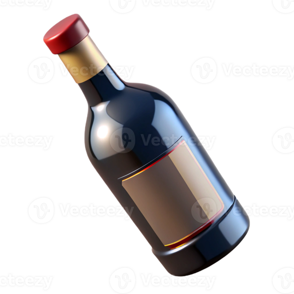 traditional wine bottle with vintage label png