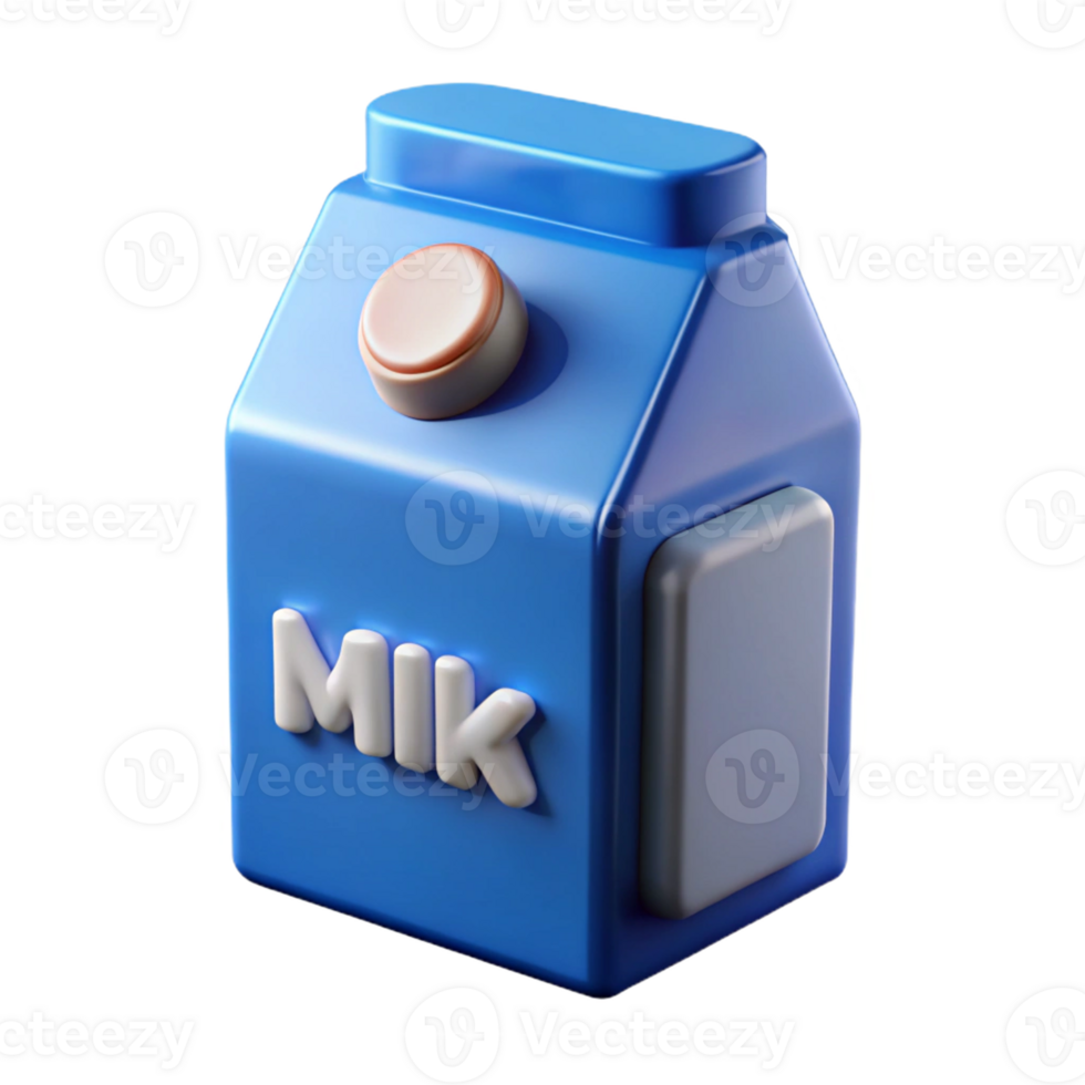 3D milk carton with a secure cap png