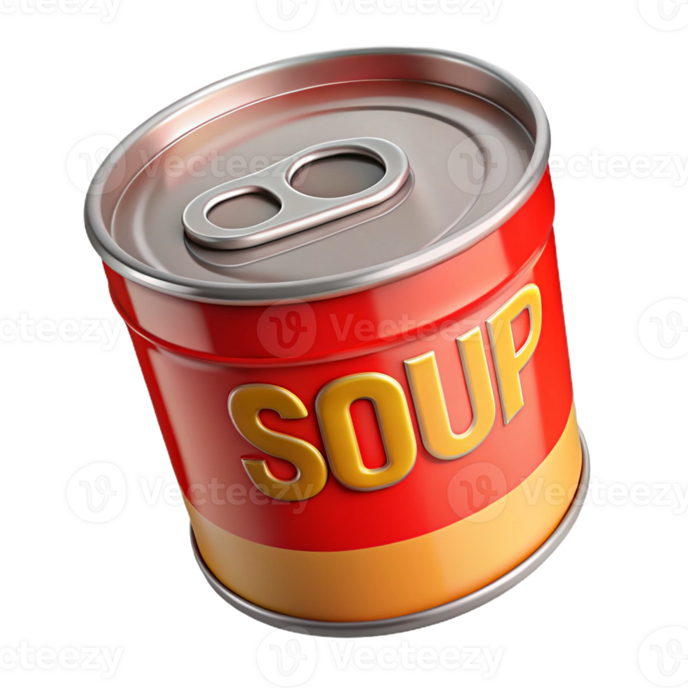 3D icon of canned soup product png