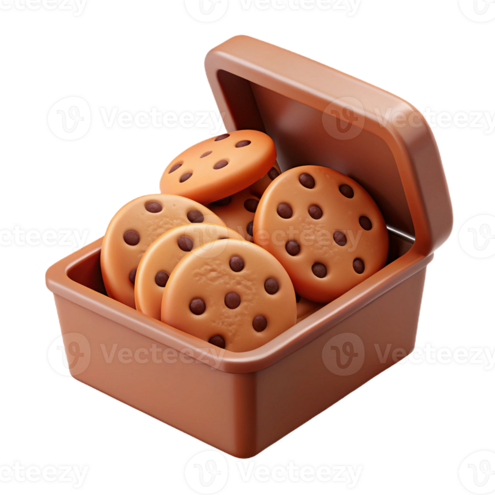 3D icon of delicious cookie packaging png