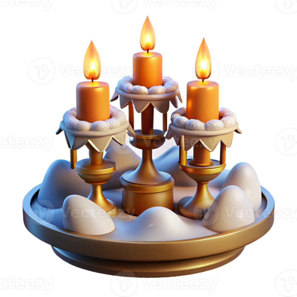 3D decorative lighting with vintage design png