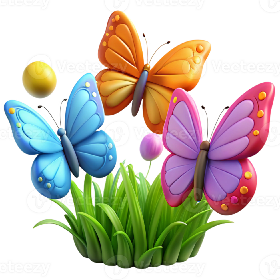 lively butterfly group in a natural setting png