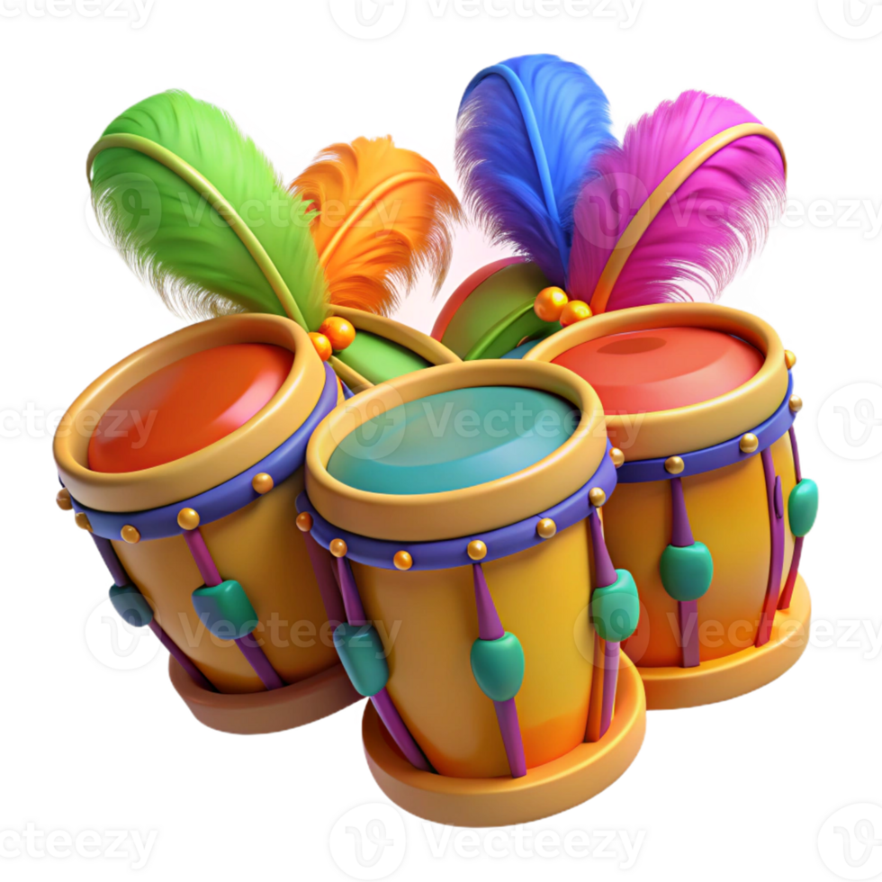 3D icon of festive percussion instruments png