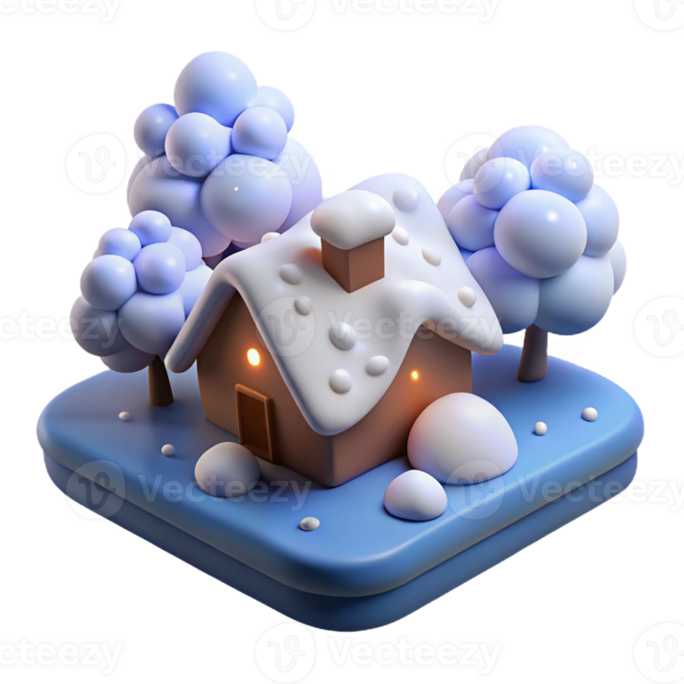 whimsical gingerbread house with snow png