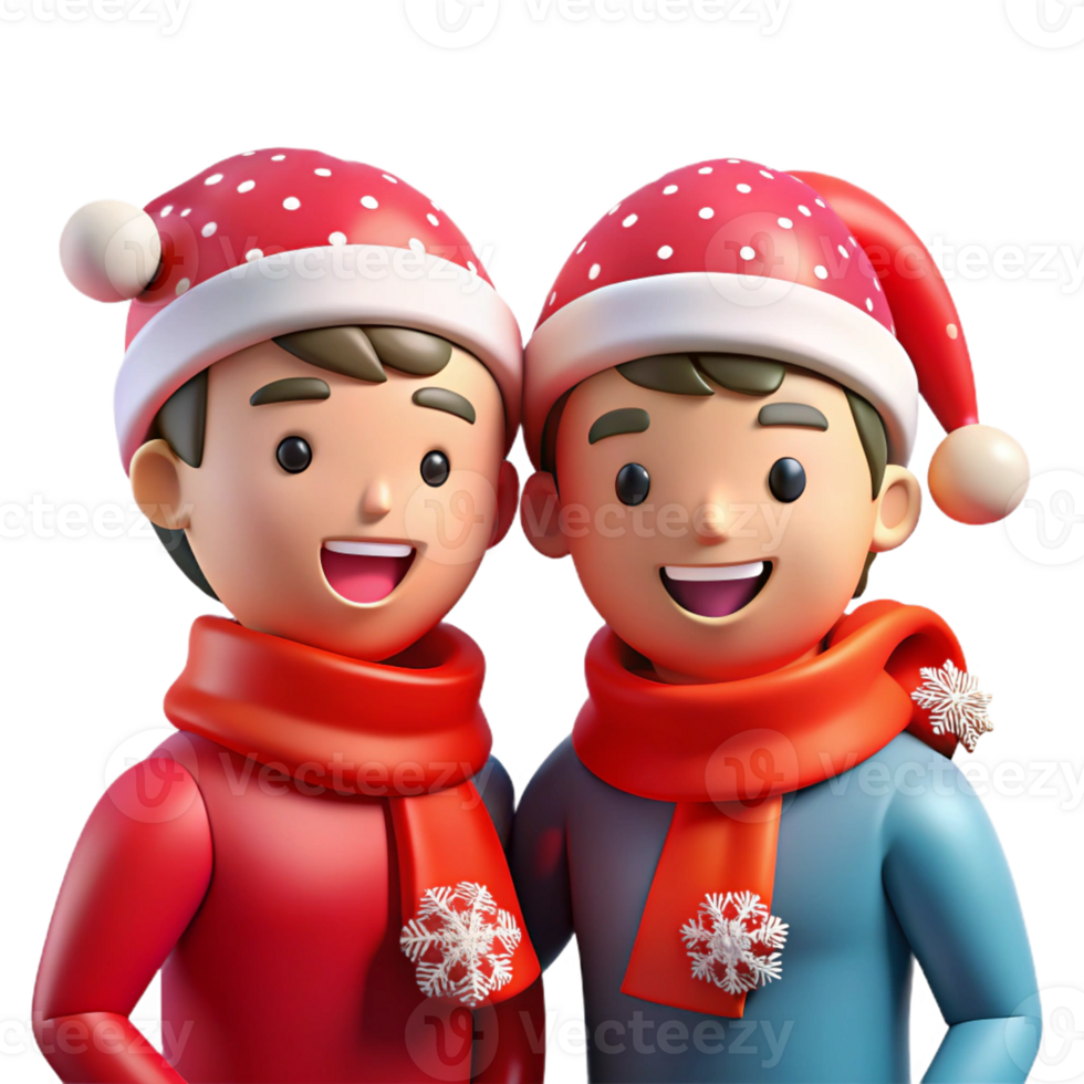 cheerful group of friends in holiday outfits png