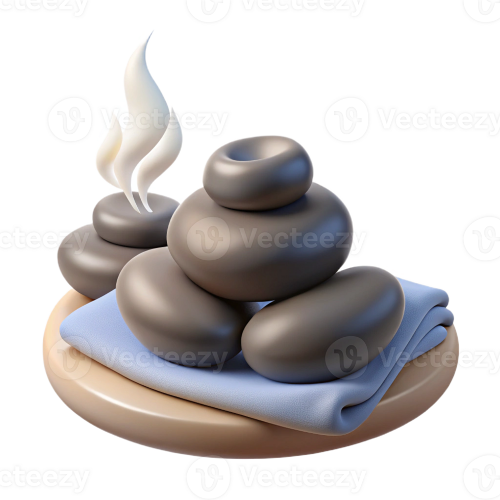 Calm Stacked Stones with Rising Smoke png
