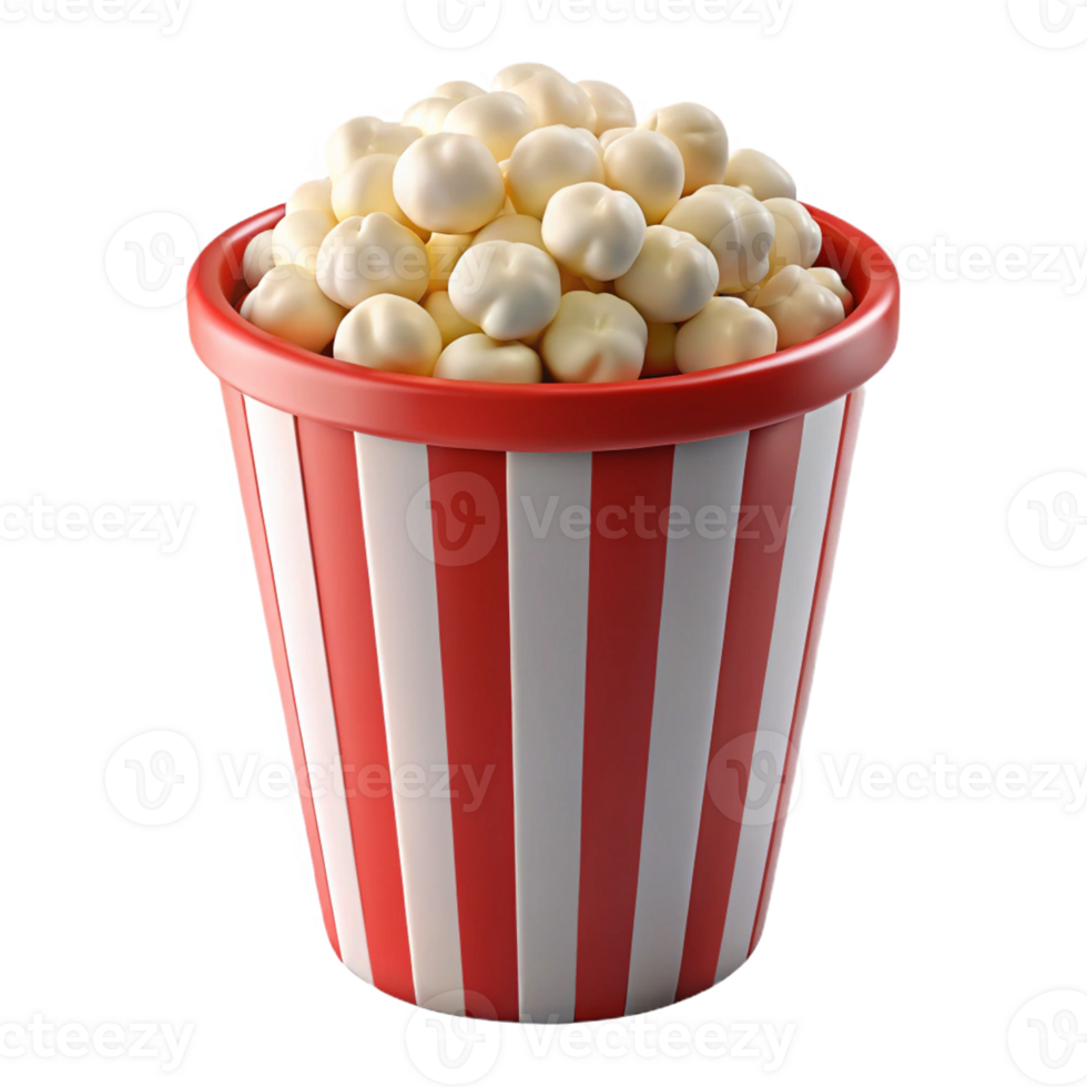 Tasty Bucket of Freshly Popped Popcorn png