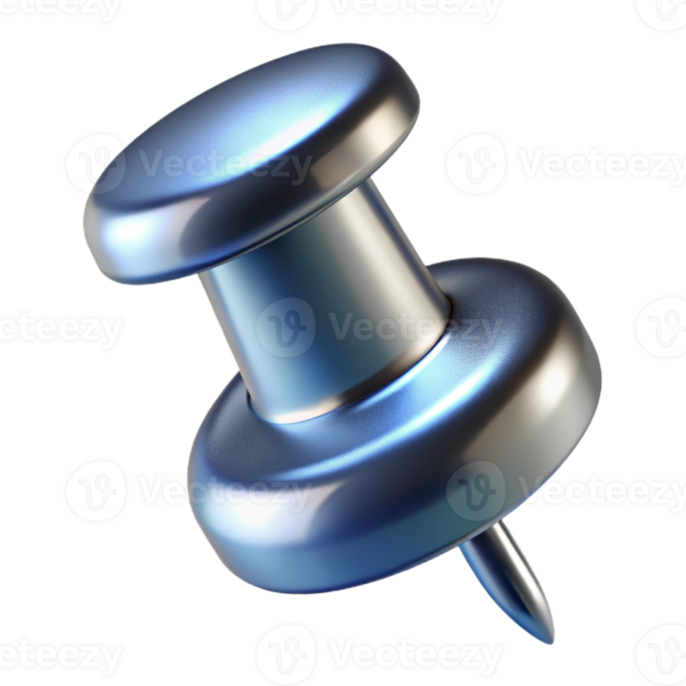 Metallic Pushpin with a Polished Look png