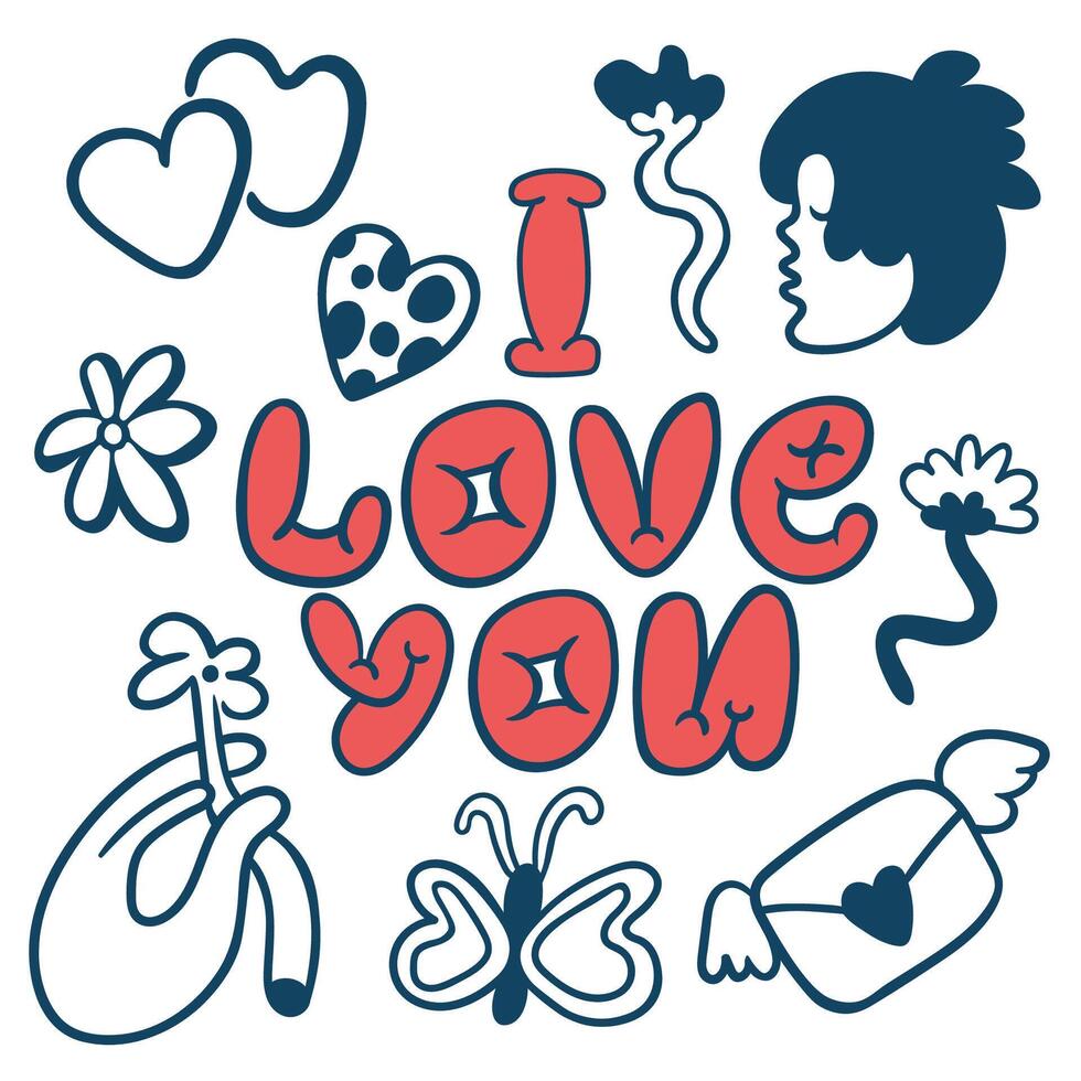 I love you poster vector