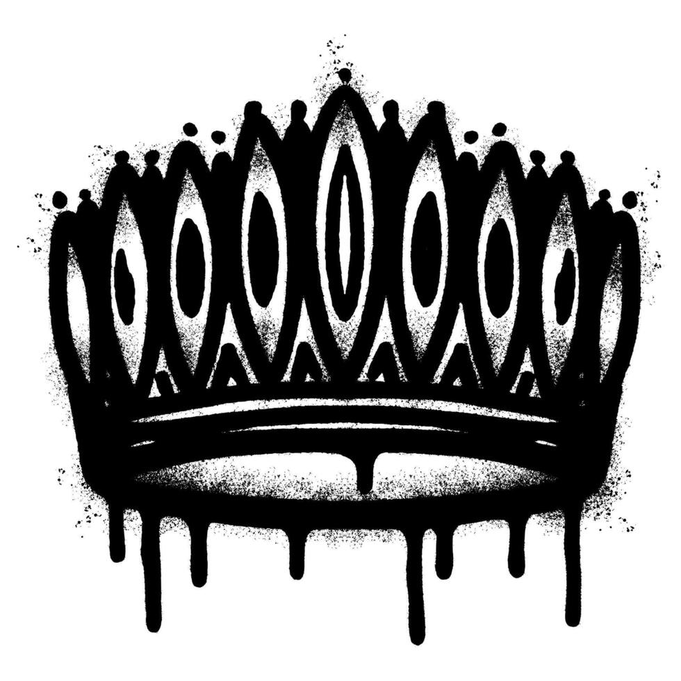 Spray Painted graffiti spray crown isolated on white background. vector