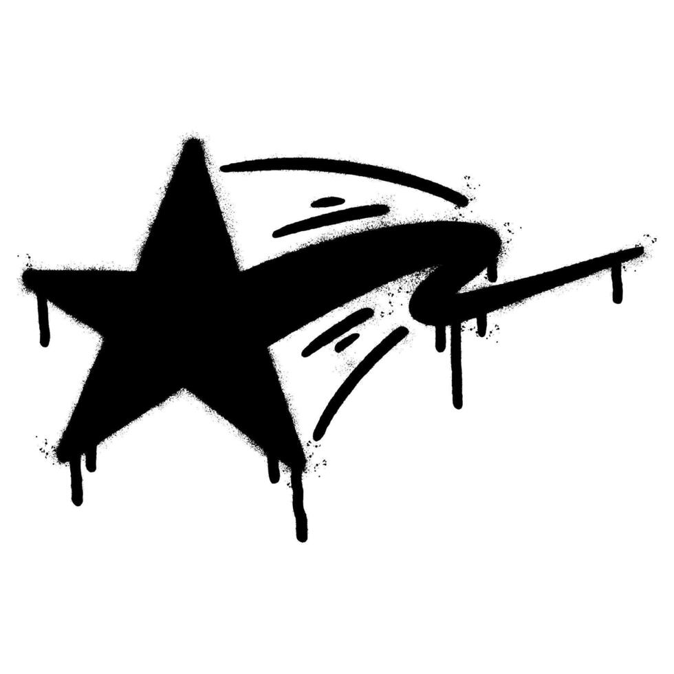 Spray Painted Graffiti star isolated on white background. hand drawn illustration.n vector